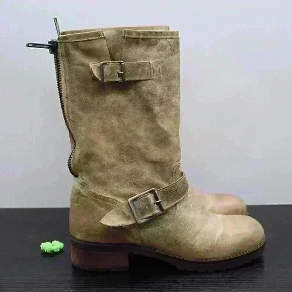 Steven Madden Buckette Brown/Gray Distressed Boots - Picture 7 of 11